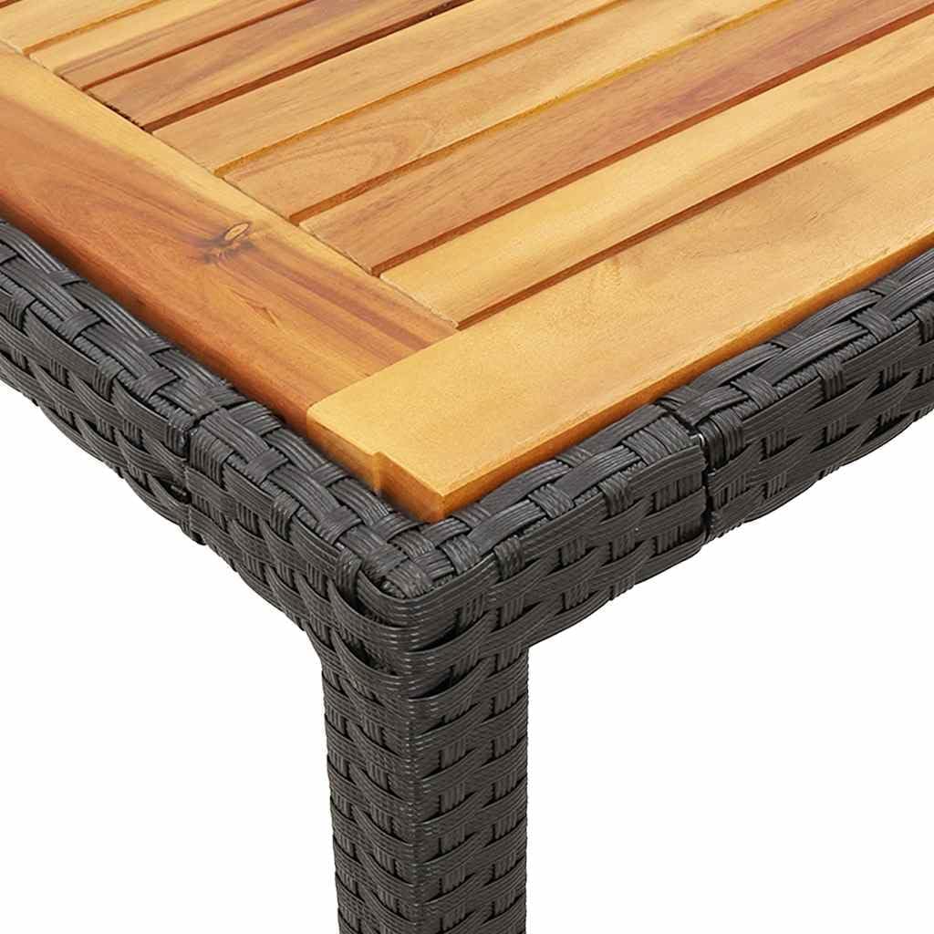 Garden Lounge, set da pranzo da giardino con cuscino, nero, in polyrattan, per cortili, terrazze, balconi, bordi a piscina