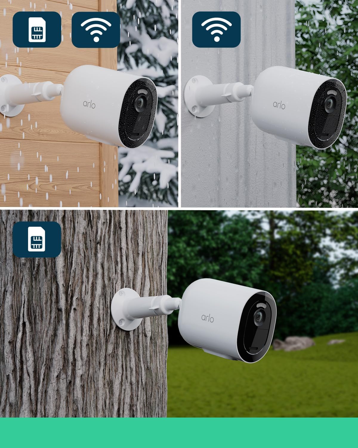 Arlo Go 2 Telecamera WiFi Esterno Senza Fili, HD, Connessione WiFi O Con Scheda SIM 3G/4G LTE, Archiviazione Locale Con SD O Cloud, Sensore Di Movimento, Visione Notturna, Prova Inclusa Arlo Secure