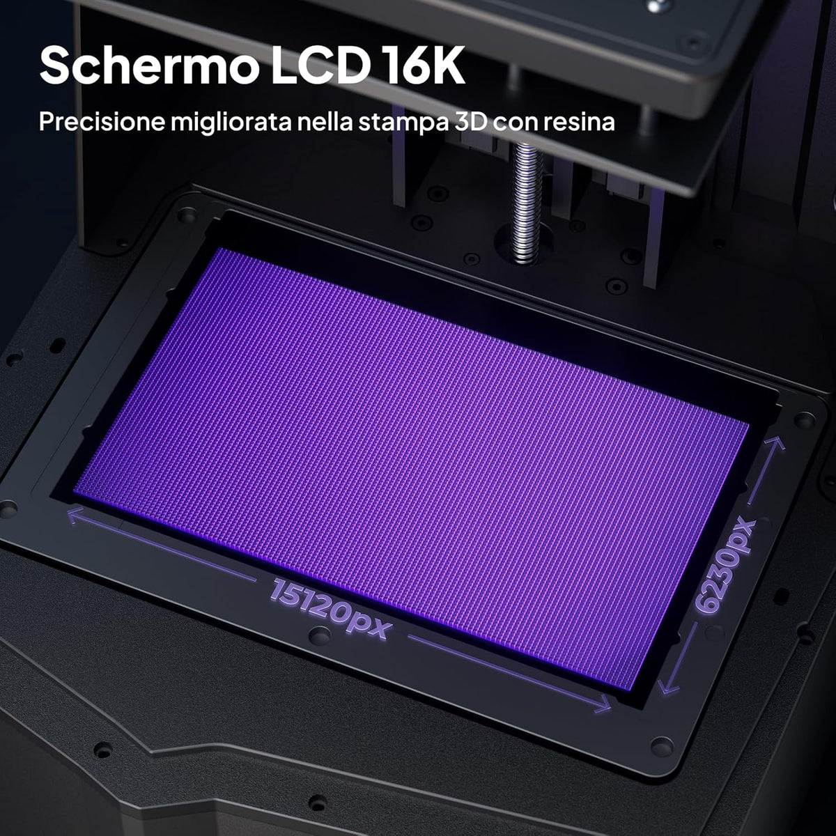 ELEGOO Saturn 4 Ultra 16K Stampante 3D Resina con Coperchio Ribaltabile, Riscaldamento del Serbatoio a 30°C, Stampa ad Alta Velocità a 150 mm/h, Dimensione di Stampa 211,68×118,37×220 mm³