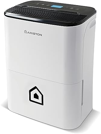 Ariston DEOS 21S Wifi - Deumidificatore Casa Muffa Portatile 21L/24h Adatto per Bagno e Ambienti Fino a 45-50㎡ Piccolo e Assorbi Umidità ‎35x25x51 con Filtro Hepa e Modalità Pure, Consumo Massimo 360w