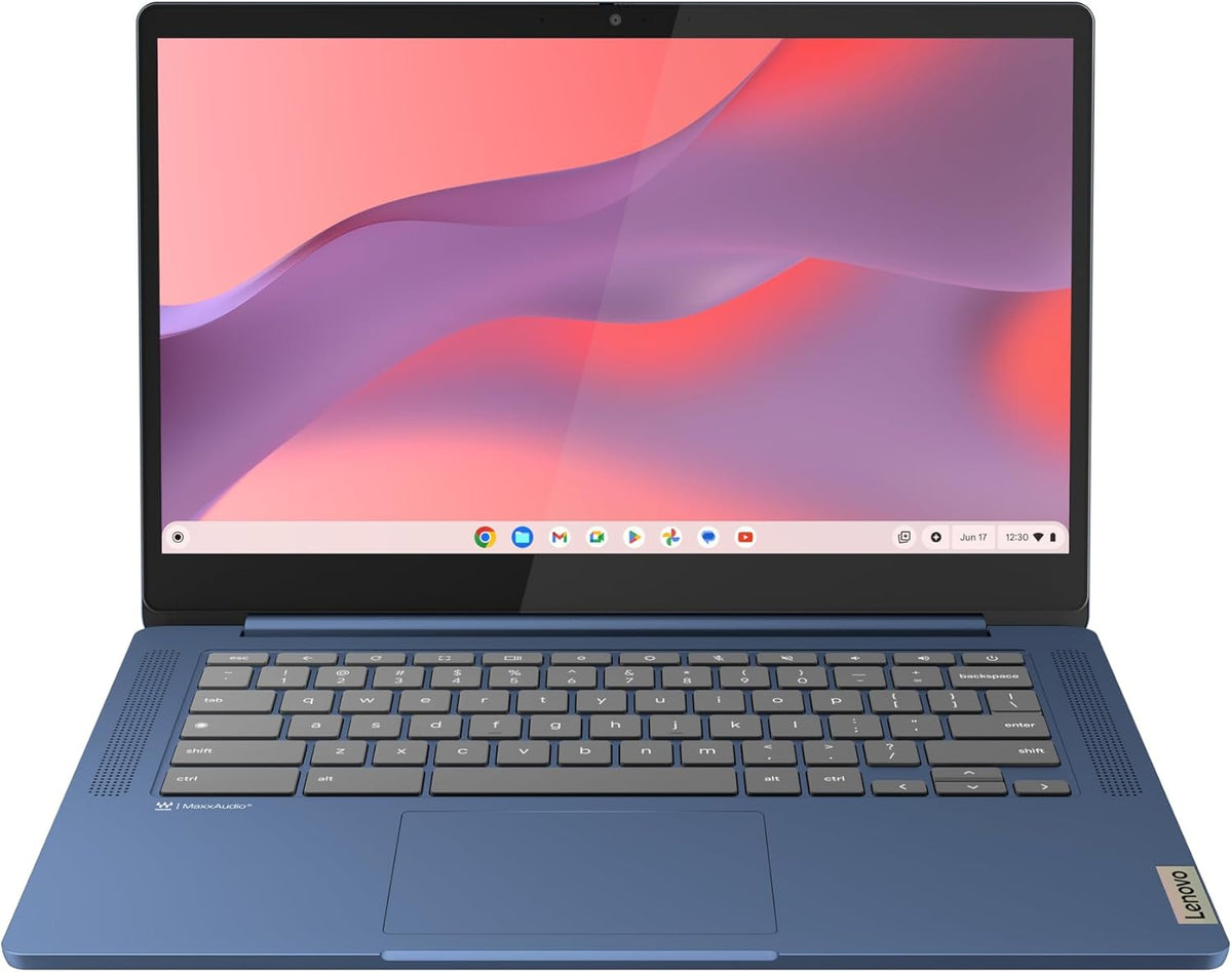 Lenovo Slim 3 Chromebook - 2024 - Laptop Essential Computer - Chrome OS - Display HD da 14 - Memoria da 4GB - Memoria da 64GB - Mediatek Kompanio 520 - Blu abisso