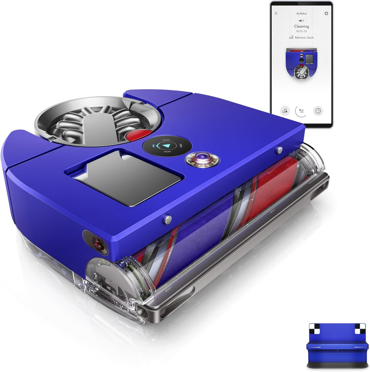 Dyson 360 Vis Nav™ robot aspirapolvere, spazzola a larghezza completa, progettato per tutti i tipi di pavimento (Blu/Nichel)