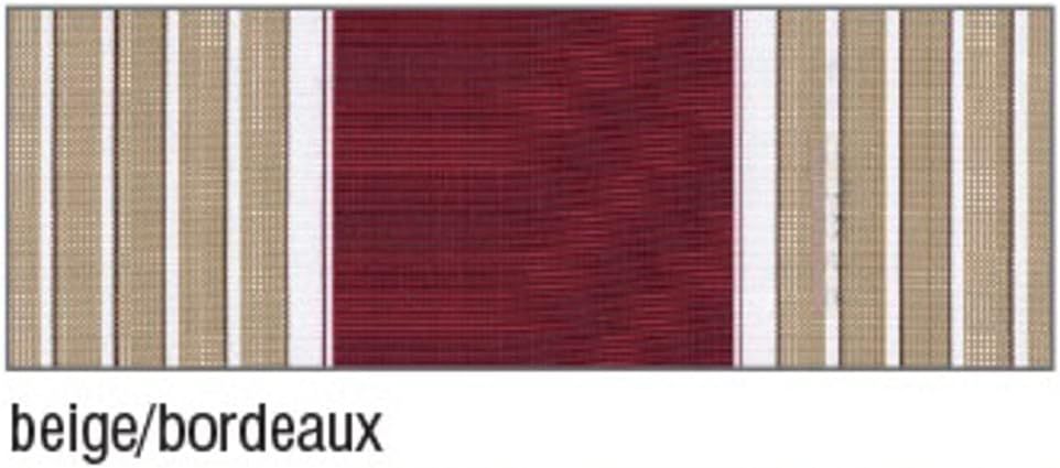 VERDELOOK Itaca Fixed Tilt Roller Awning, Width 3 m and 2 m Overhang, Beige and Burgundy