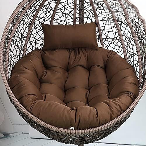 Sedia a uovo sospesa con supporto e cuscino, sedia a dondolo per interni ed esterni, per rilassarsi, 105 x 90 cm, design accogliente ed elegante per casa e giardino
