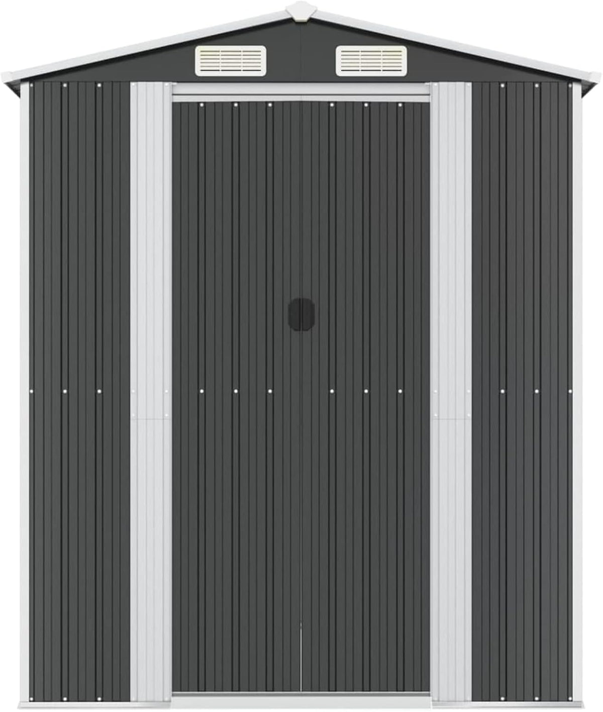 Casetta Attrezzi, Casetta da Giardino, Casetta Attrezzi Giardino, Capanno Attrezzi da Giardino, Capanno da Giardino Antracite 192x357x223 cm in Acciaio Zincato