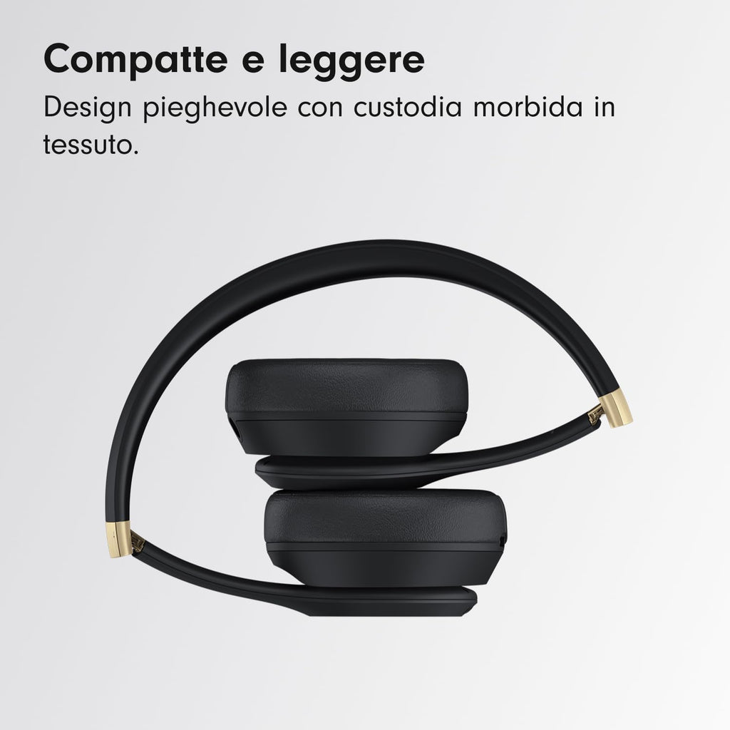 Solo 4 - Cuffie wireless bluetooth on-ear, compatibili con Apple e Android, fino a 50 ore di autonomia - Nero e oro