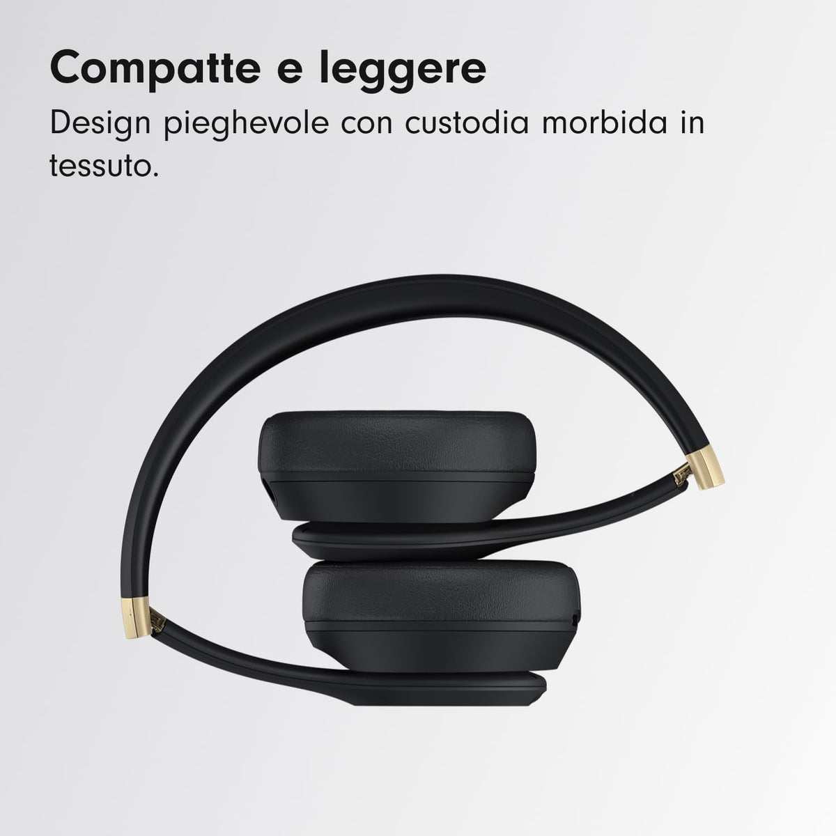 Solo 4 - Cuffie wireless bluetooth on-ear, compatibili con Apple e Android, fino a 50 ore di autonomia - Nero e oro