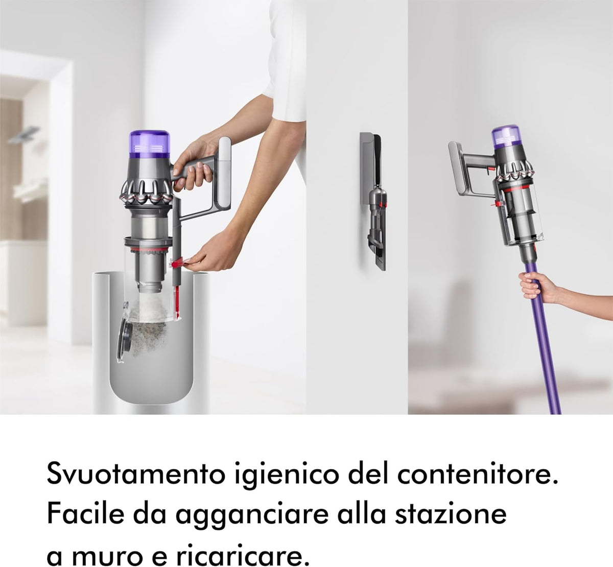 Dyson V11™ Advanced aspirapolvere senza filo, 200 Airwatt, autonomia 60 minuti, tecnologia anti-groviglio, aspirapolvere per pavimenti e portatile (Nichel/Viola)