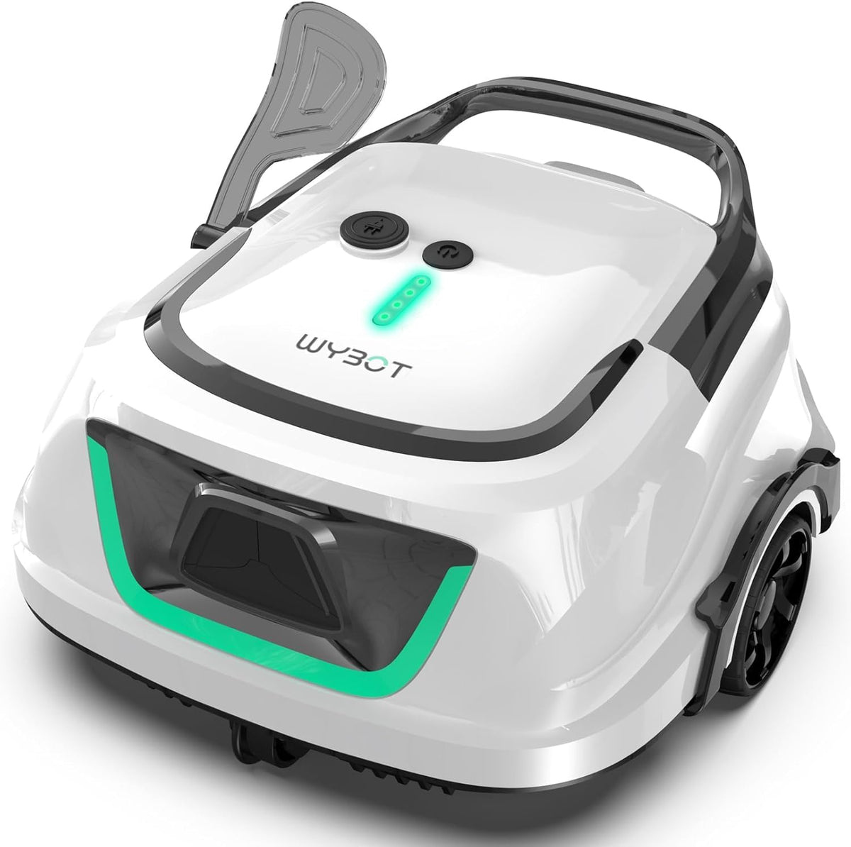 (Aggiornamento 2025)WYBOT A1 Robot Piscina, Autonomia 120 Min, Robot Piscina Senza Fili con Doppio Filtro per Piscine Fuori Terra Fino a 100 m²,2,5 Ore di Carica Completa Veloce(Verde Bianco Perlato)