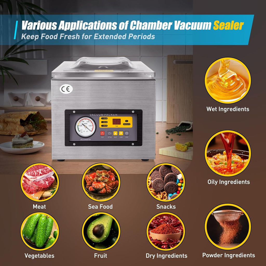 Macchina imballatrice sottovuoto alimentare professionale 220V DZ-260 (manuale in inglese)