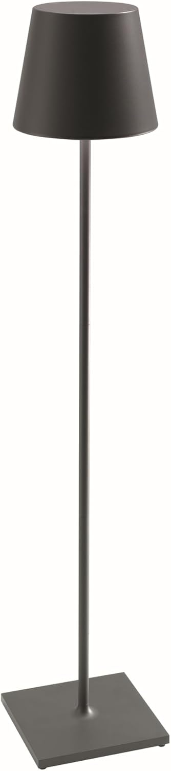 Zafferano, Poldina XXL, Rechargeable and Wireless Floor Lamp with Touch Control, Suitable for Living Room and Outdoor, Dimmer, 2700-3000 K, Adjustable Height 69-150 cm, Dark Grey