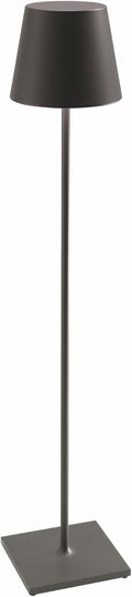 Zafferano, Poldina XXL, Rechargeable and Wireless Floor Lamp with Touch Control, Suitable for Living Room and Outdoor, Dimmer, 2700-3000 K, Adjustable Height 69-150 cm, Dark Grey