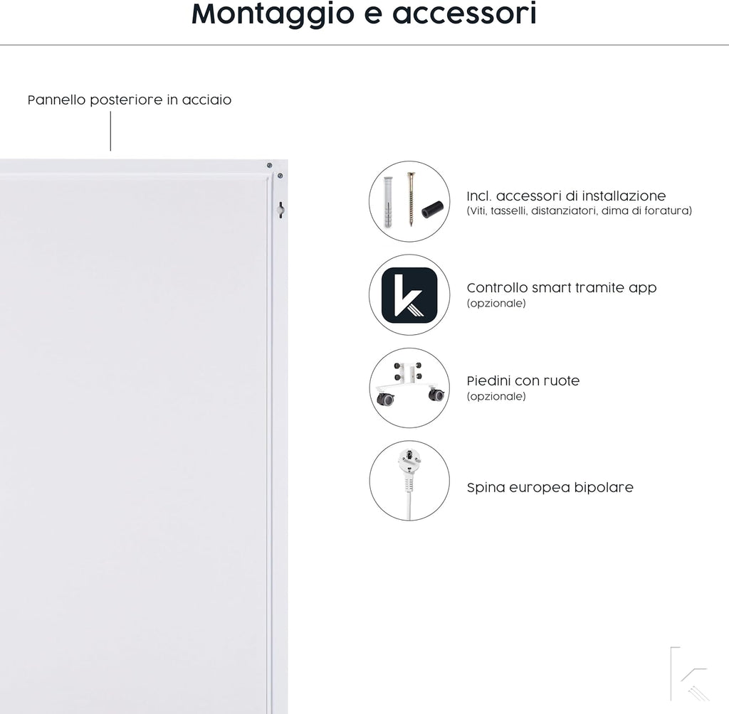 Könighaus Riscaldatore a infrarossi con foto & immagine personale – TÜV SÜD & 5 anni di garanzia – Made in Germany (caricate il vostro motivo) (1200W - cornice nera) - termostato incluso