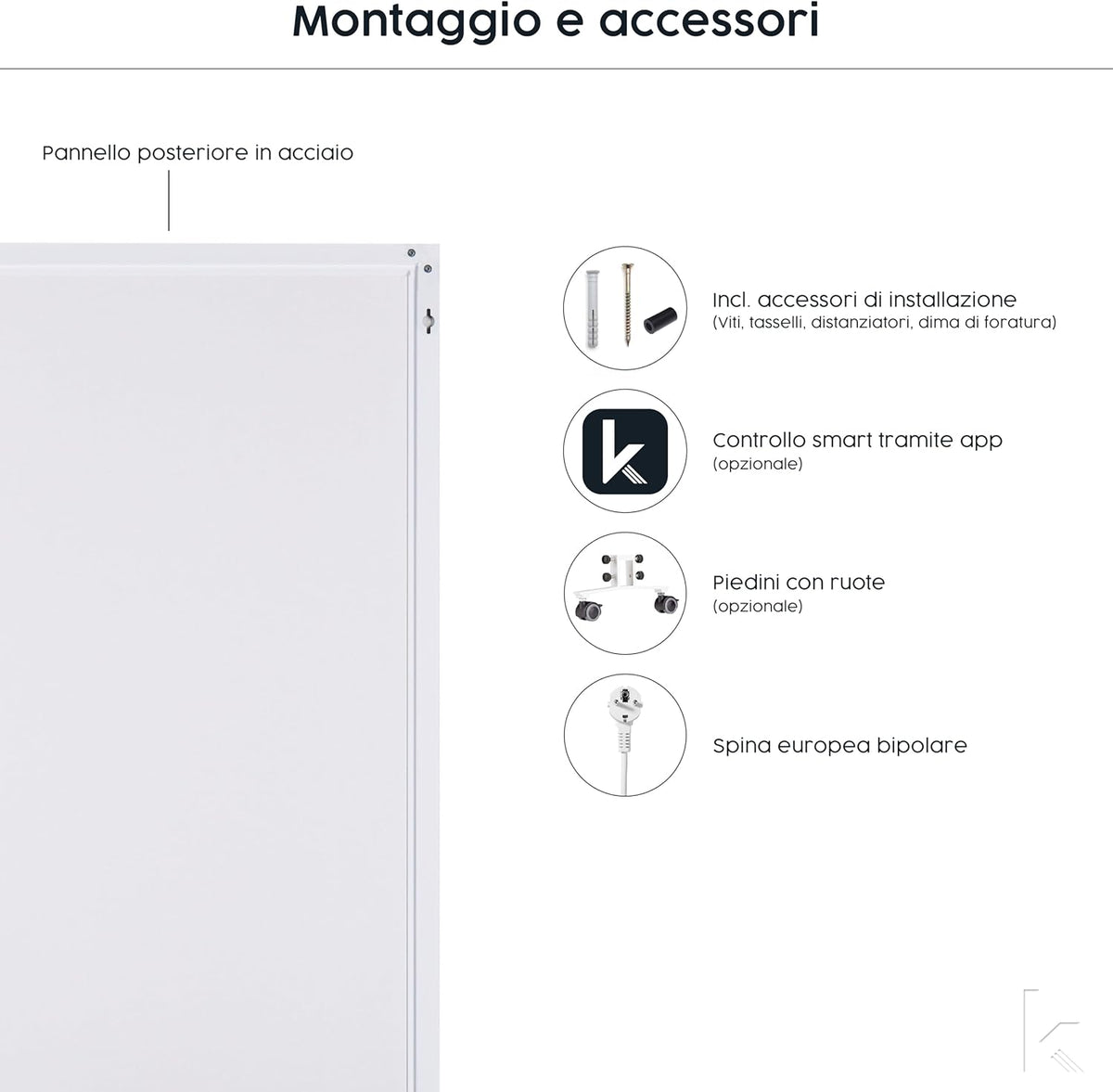 Könighaus Riscaldatore a infrarossi con foto & immagine personale – TÜV SÜD & 5 anni di garanzia – Made in Germany (caricate il vostro motivo) (1200W - cornice nera) - termostato incluso
