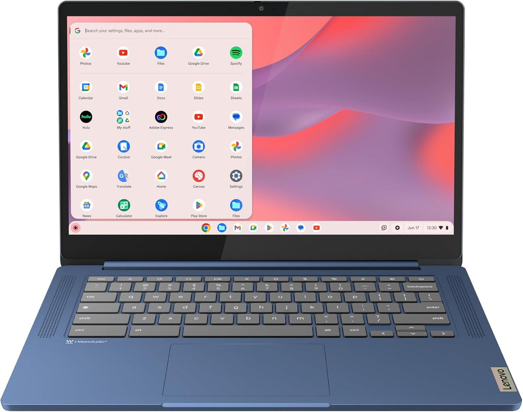 Lenovo Slim 3 Chromebook - 2024 - Laptop Essential Computer - Chrome OS - Display HD da 14 - Memoria da 4GB - Memoria da 64GB - Mediatek Kompanio 520 - Blu abisso