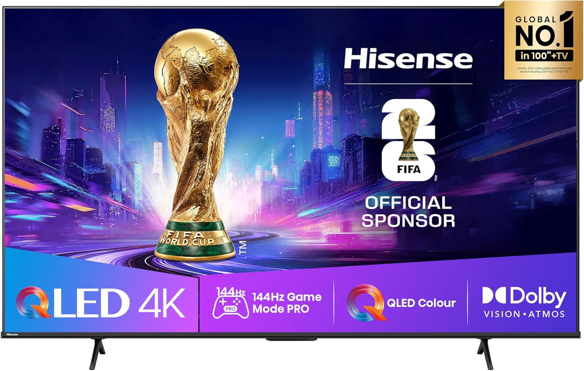 Hisense TV 85 QLED 4K 144Hz 2025 85E7Q PRO, Smart TV VIDAA U8, Dolby Vision IQ, HDR 10+ Adaptive, 144hz Game Mode PRO, Dolby Atmos, Alexa Built-in, VIDAA Voice, Tuner DVB-T2/S2 HEVC 10, lativù 4K