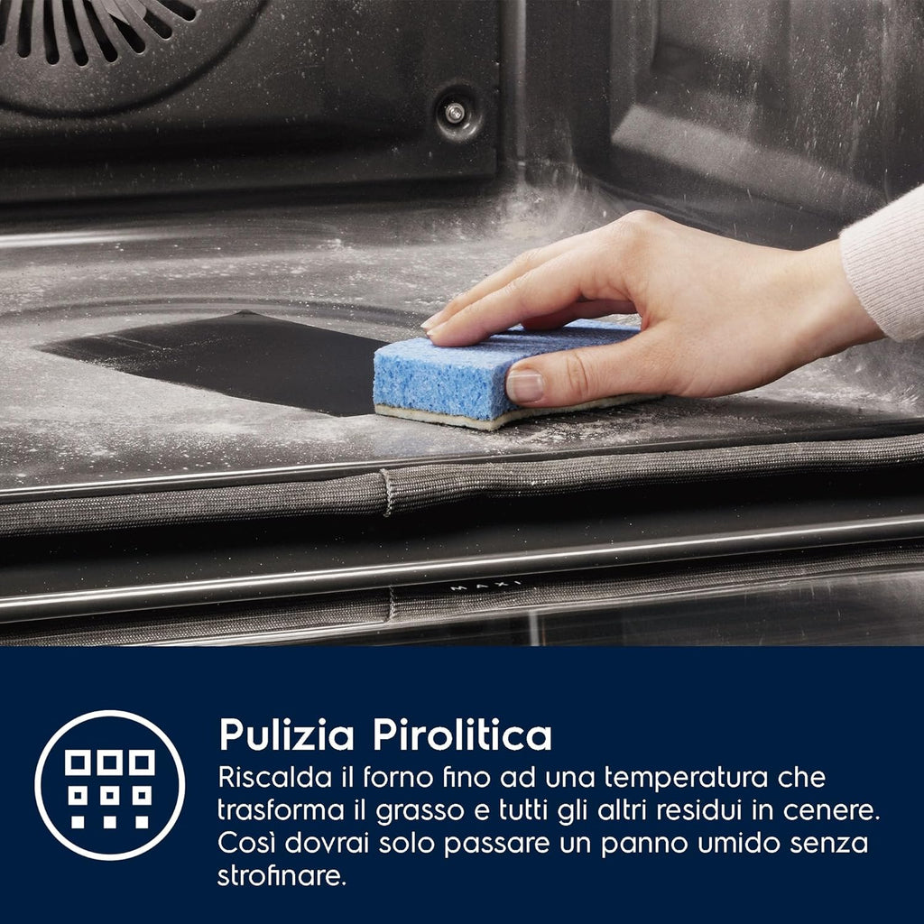 Electrolux Serie 500 EOF4P46X, Forno da Incasso Multifunzione, Capacità 72 L, Classe A+, SurroundCook, Pulizia Pirolitica, 589x594x569 mm, Acciaio Inox Antimpronta