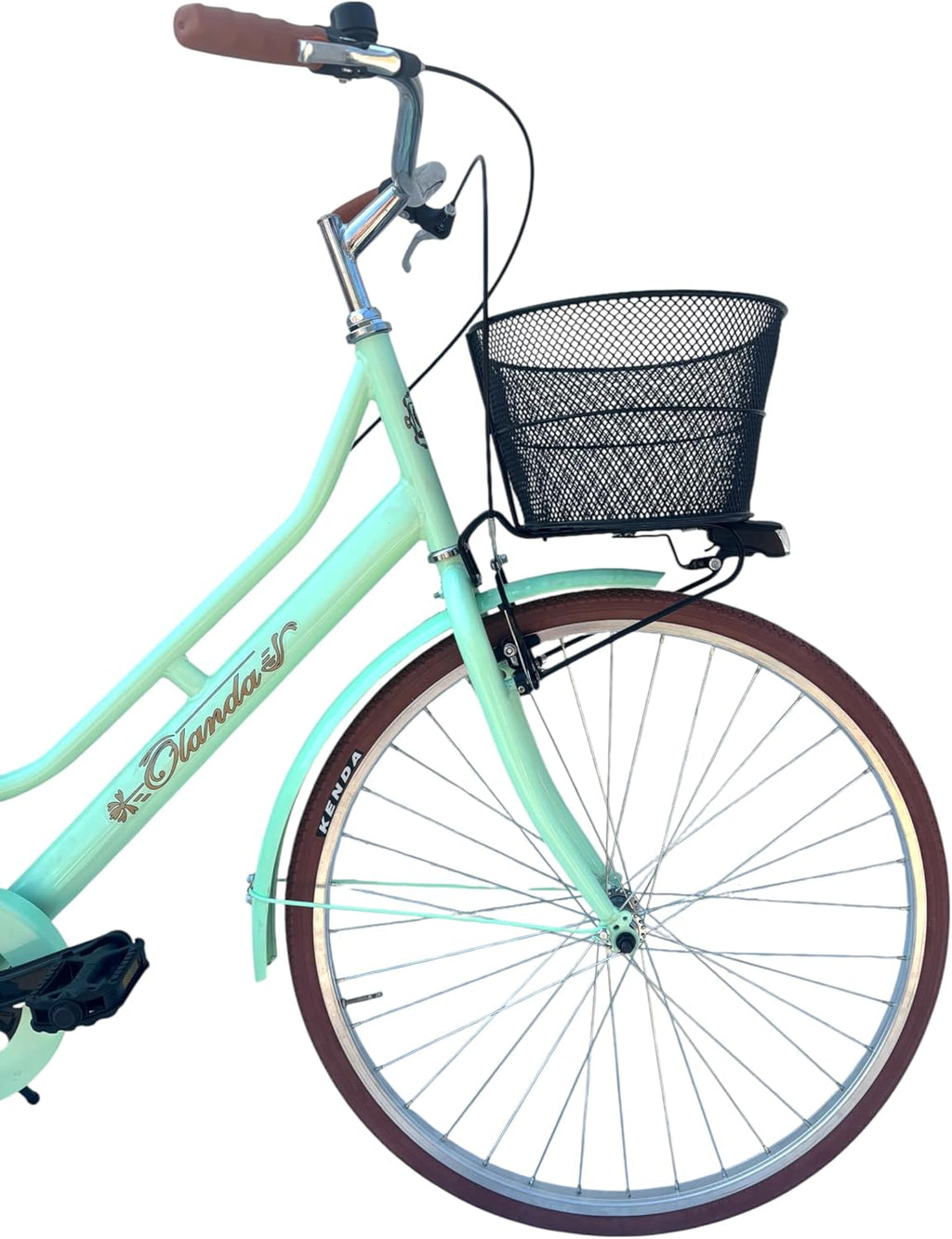 Bicicletta Donna da Passeggio Olanda Misura 26 Bici da città Vintage retrò con Cestino Turchese