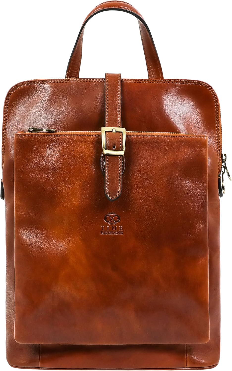 Time Resistance Zaino Borsa Donna in Vera Pelle Made in Italy – Borsa Trasformabile in Zaino da Portare a Spalla o a Zainetto – Zaino in Pelle Donna con Fibbia e Cerniere