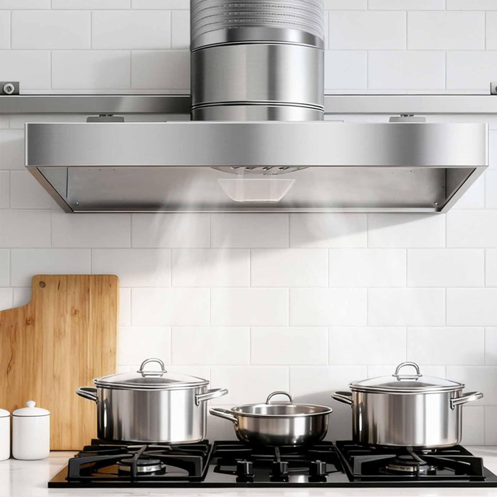 Ventilatore da Bagno in Acciaio Inossidabile da 7 Pollici Multifunzionale ad Alta Potenza per Cappa da Cucina, Facile da Pulire per Hotel, Ristorante, Cucina,7inch