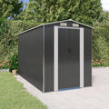Casetta Attrezzi, Casetta da Giardino, Casetta Attrezzi Giardino, Capanno Attrezzi da Giardino, Capanno da Giardino Antracite 192x357x223 cm in Acciaio Zincato