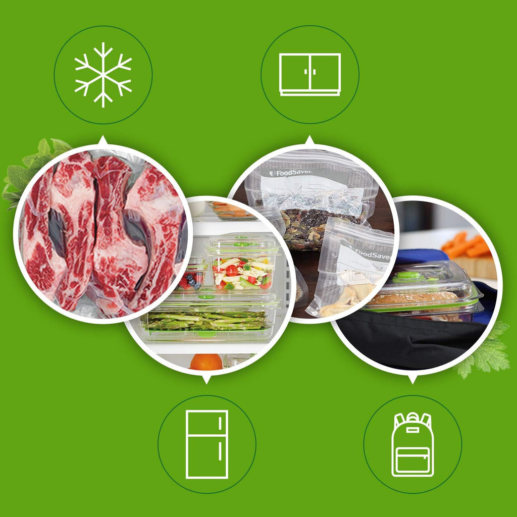 FoodSaver FFS006X macchina sottovuoto per alimenti secchi/umidi, portarotolo e taglierina,3 livelli aspirazione + sigillatura automatica,funzione marinatura,tubo per contenitori,accessori inclusi