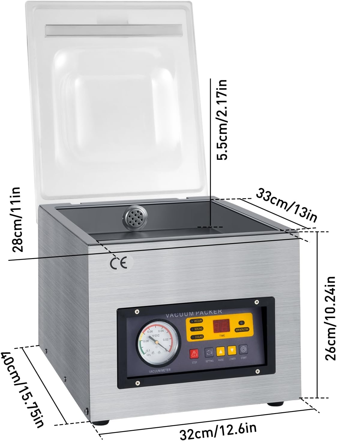 Macchina imballatrice sottovuoto alimentare professionale 220V DZ-260 (manuale in inglese)