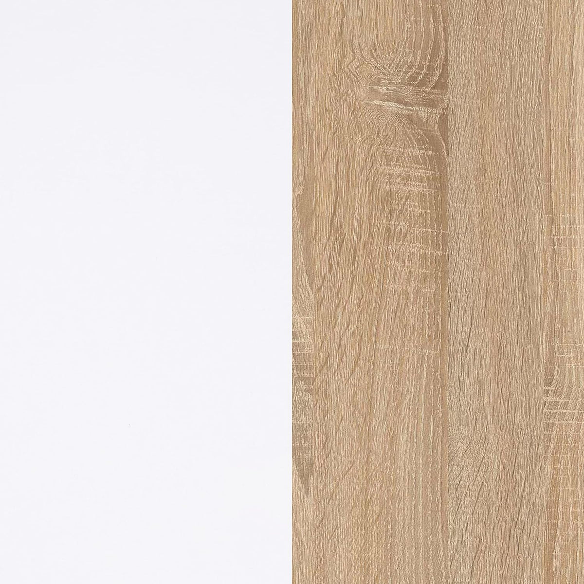 Habitdesign Mobile Soggiorno Moderno, Moduli Sala da Pranzo, Modello Belus, Finitura in Bianco Lucido e Rovere Canadese, Dimensioni: 200 cm (profondità) x 41 cm (Altezza) x 46 cm