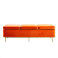 Panca da ingresso-Tessuto-Metallo-140x45x45cm-Arancione-Stile moderno