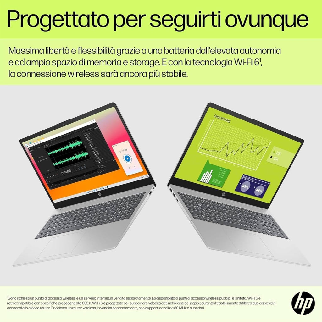 HP Laptop 15-fd0011sl, PC Portatile 15, Display 15.6 FHD Antiriflesso, Notebook, Intel Core i5 1334U, 16GB RAM, 512GB SSD, Intel Iris Xe, Webcam TNR, Windows 11, Computer Portatile, Argento, QWERTY