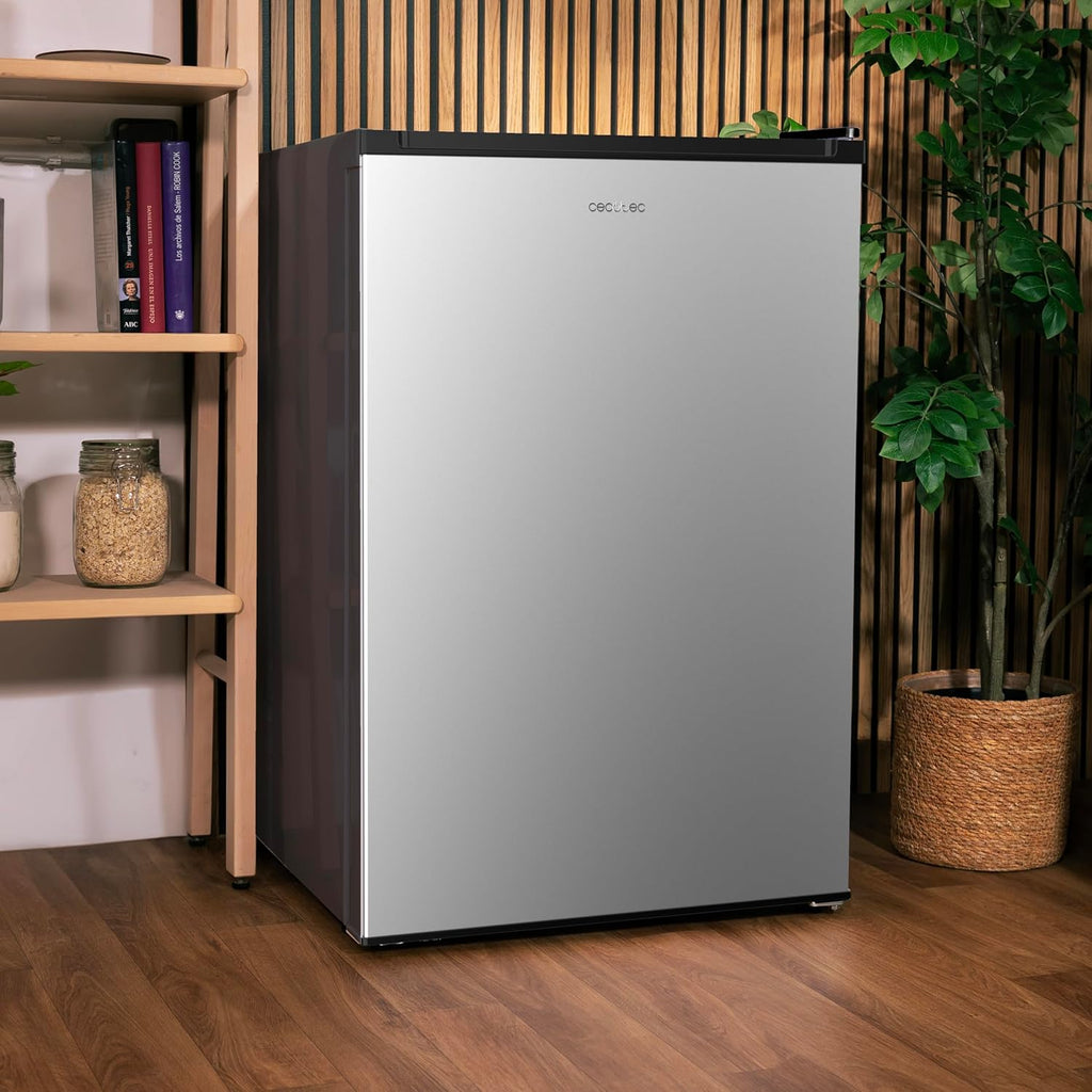 Cecotec Mini Frigo Portatile Bolero CoolMarket TT 133L Inox. Frigo Mini 133L, 83,5 cm Altezza, Porta Reversibile, Crisper Box, LED Interno, Defrost, Controllo Temperatura Meccanico