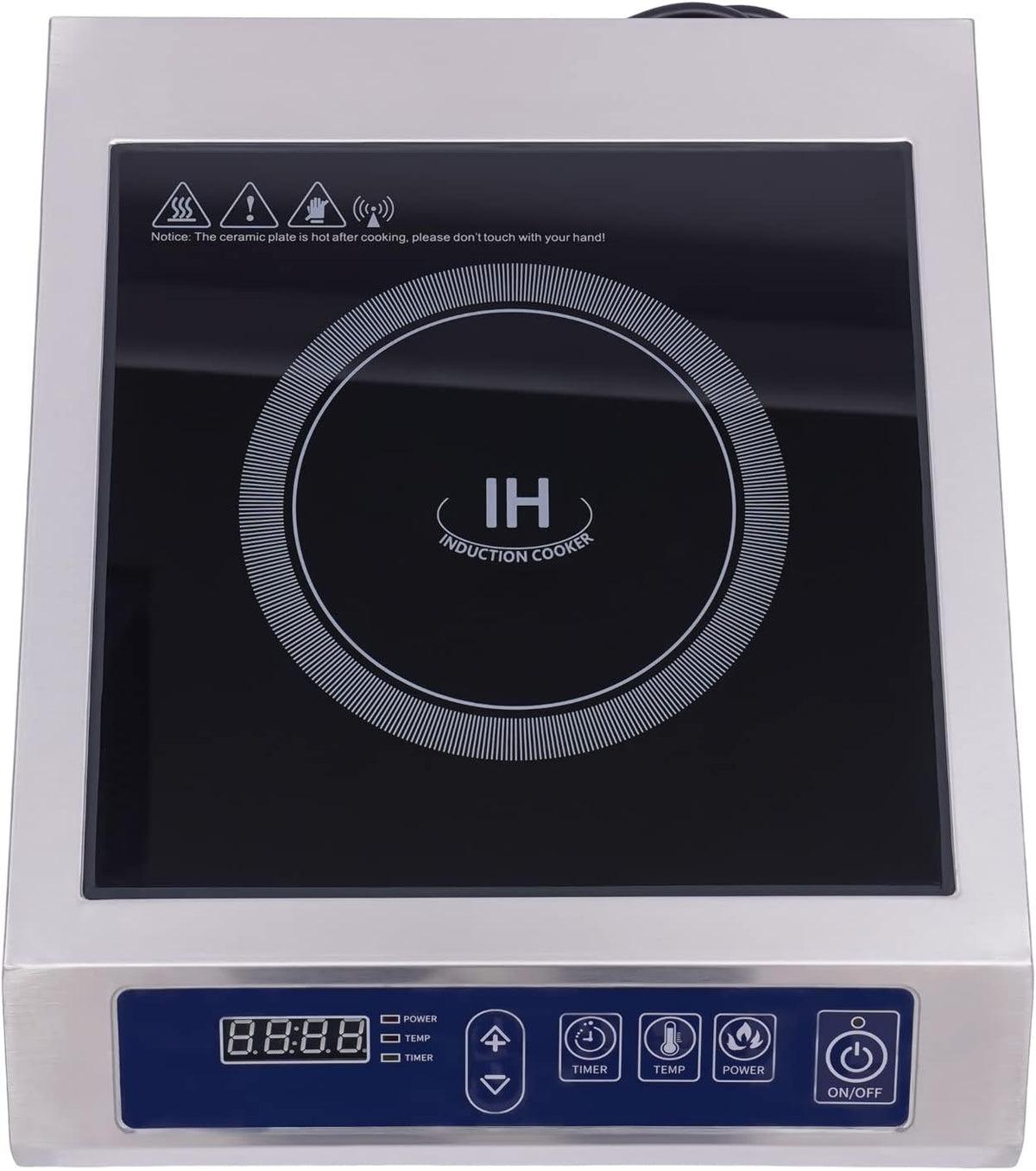 Piastra di cottura a induzione, 3500 W, con controllo Touch Control e piastra in cristallo nero 220 V