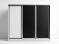 Armadio con ante scorrevoli - legno-vetro - 240x62x215 cm - bianco-nero - design moderno
