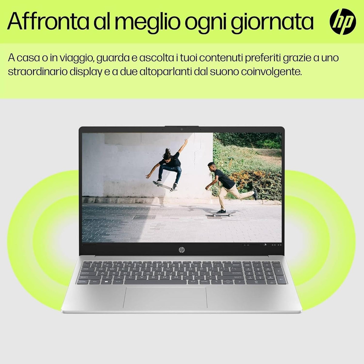 HP Laptop 15-fd0011sl, PC Portatile 15, Display 15.6 FHD Antiriflesso, Notebook, Intel Core i5 1334U, 16GB RAM, 512GB SSD, Intel Iris Xe, Webcam TNR, Windows 11, Computer Portatile, Argento, QWERTY