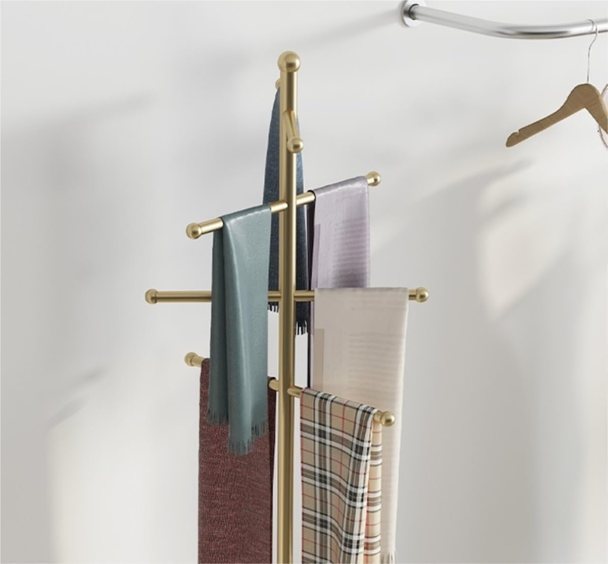 Portasciugamani autoportante con base in marmo, porta asciugamani da bagno in ferro per un facile accesso, design elegante