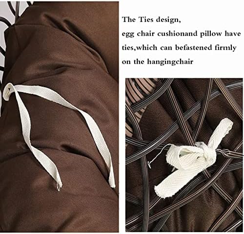 Sedia a uovo sospesa con supporto e cuscino, sedia a dondolo per interni ed esterni, per rilassarsi, 105 x 90 cm, design accogliente ed elegante per casa e giardino